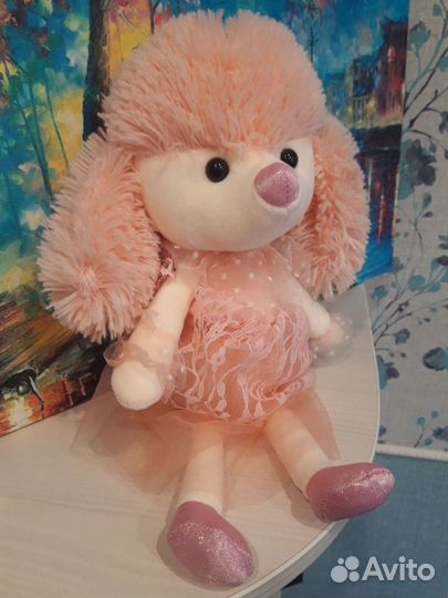Собачка розовая мягкая игрушка, подарок