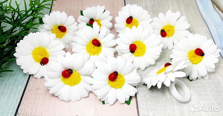 Ромашки-резиночки для волос