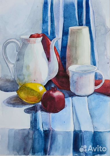 Учебные натюрморты акварелью
