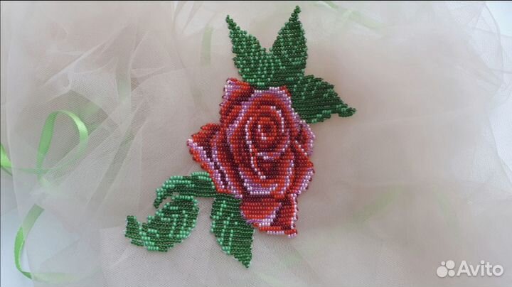 Нашивка на эластичной сетке из бисера