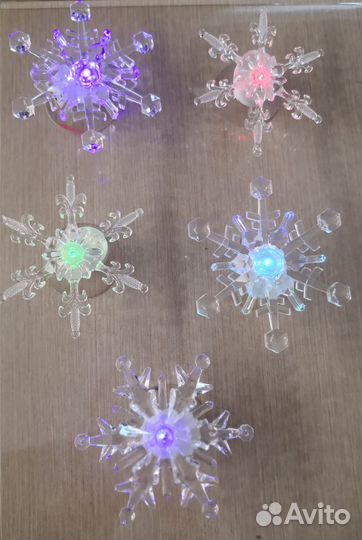 Снежинки мигающие и меняющие цвет