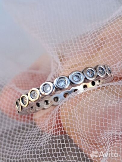 Серебряное кольцо Pandora 50 оригинал