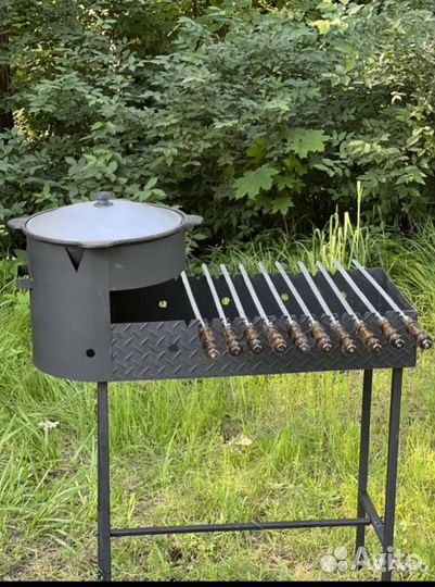 Мангал с печью под казан
