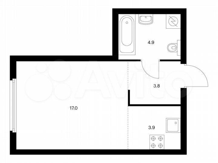 Квартира-студия, 29,6 м², 24/32 эт.