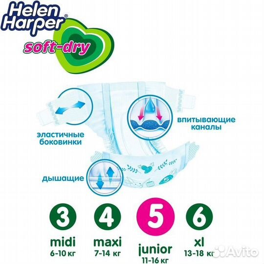 Детские подгузники Helen Harper Soft Dry Junior(11