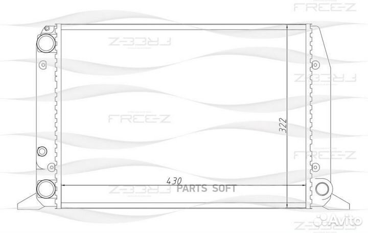 Радиатор охлаждения audi 80 86- 893121253