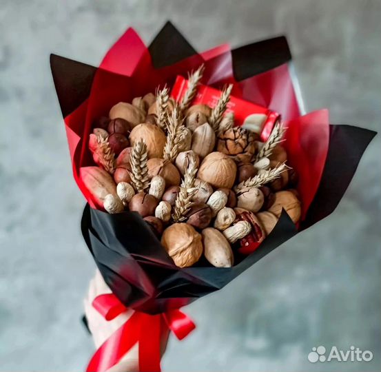 Букет из орехов, подарок, букет из сухофруктов
