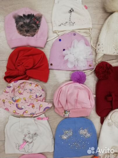 Шапка детская на девочку от 3 мес до 2 лет