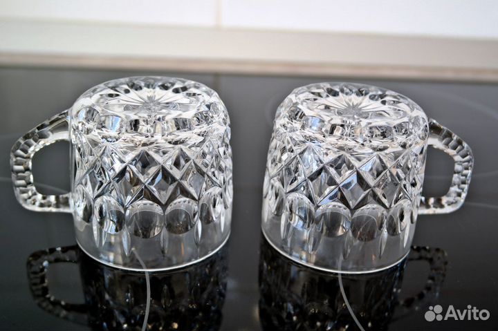 Хрустальные чайные пары Чехословакия