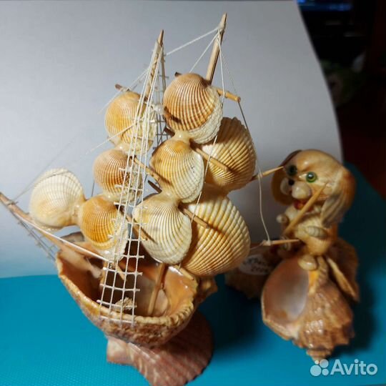 Морские ракушки раковины статуэтка Корабль