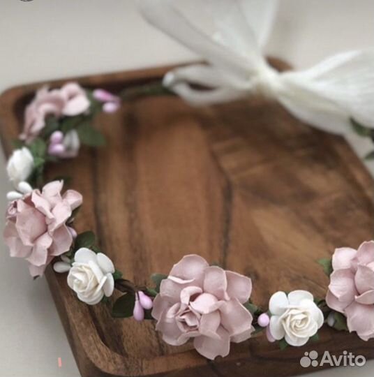 Ободок с цветами для девочки