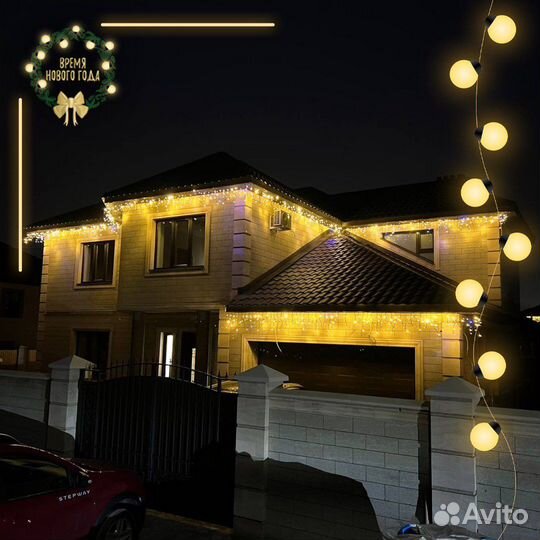 Новогоднее украшение частных домов и др. объектов