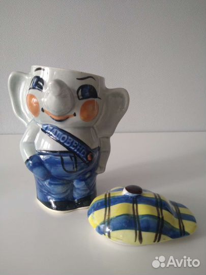 Чайница /Сахарница. Слон «Баловень». Керамика