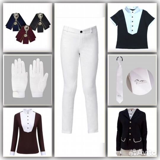 Перчатки, бриджи для верховой езды, поло редингот