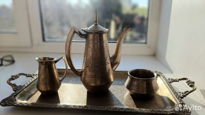 Набор мельхиоровой посуды Индия