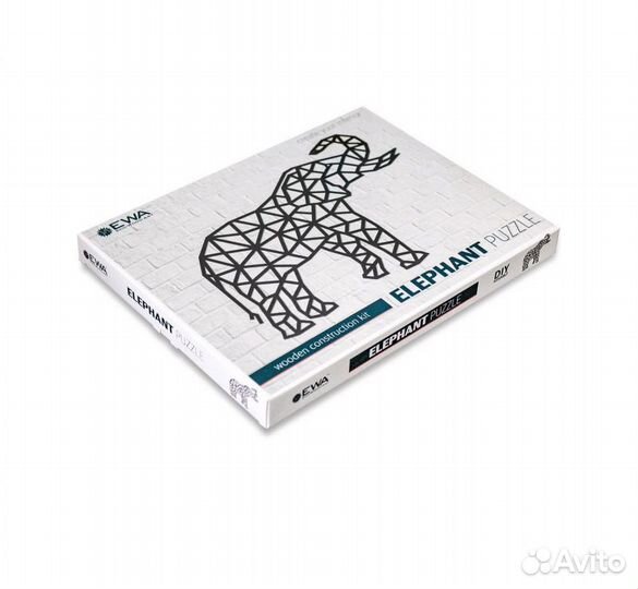 Деревянный интерьерный пазл «Design Слон»