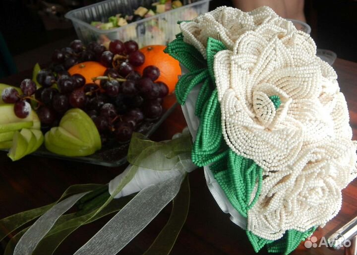 Букет свадебный из бисера