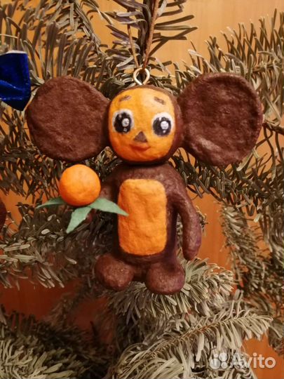 Чебурашка. Ватная игрушка