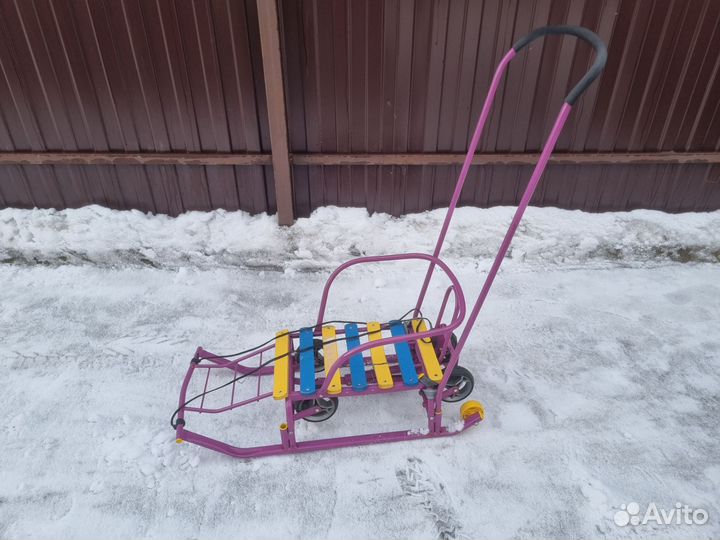 Санимобиль,санки Тимка 2 в 1 с выдвижными колесами