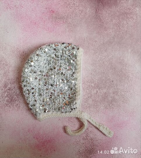 Шапочка детская из ангоры kitty cap