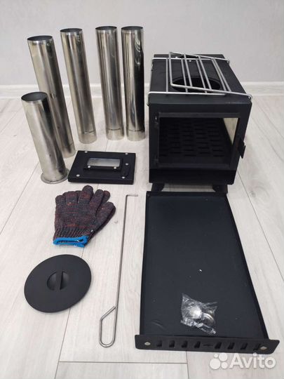 Печь камин походная