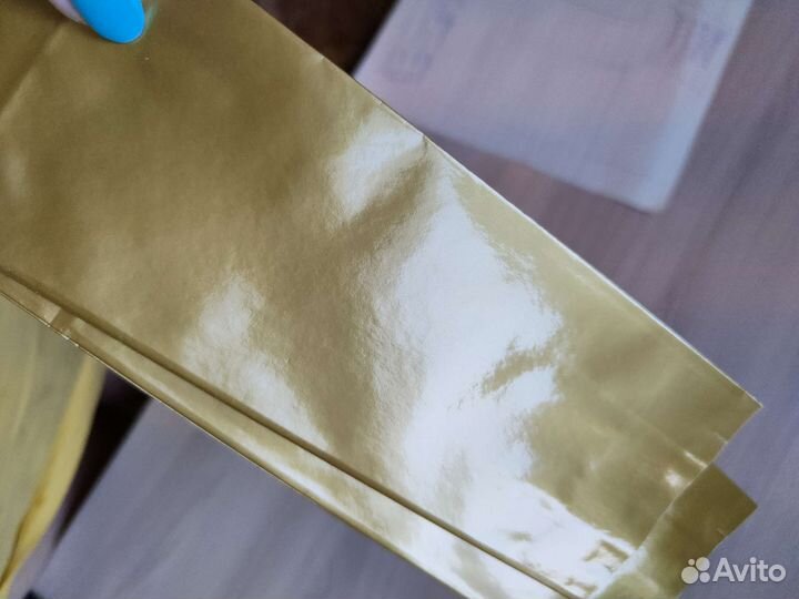 Пакеты бумажные цвет золото новые