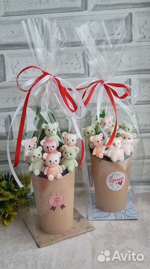 Букет Мишек из мыла /букет