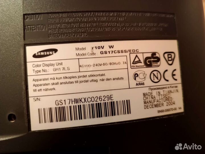 Монитор samsung syncmaster 710v