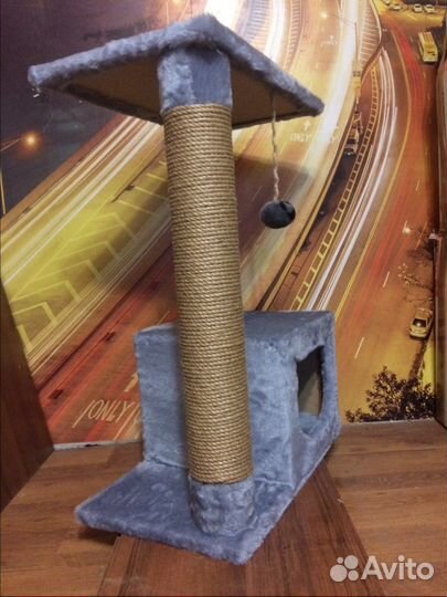 Когтеточка с домиком и лежанкой