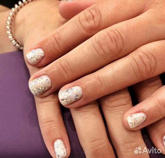 Комбинированый маникюр с покрытием