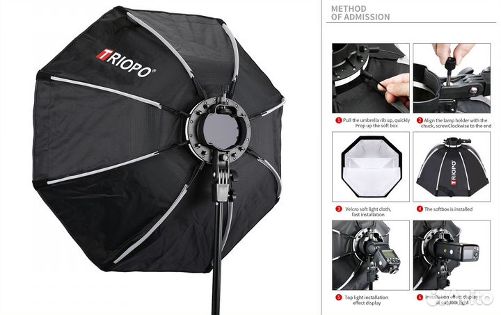 Софтбокс Октобокс Godox Triopo55 65 90 для вспышки