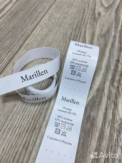 Печать текстильных, силиконовых бирок для одежды