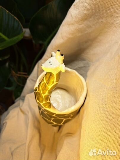 Жираф ручная работа глина