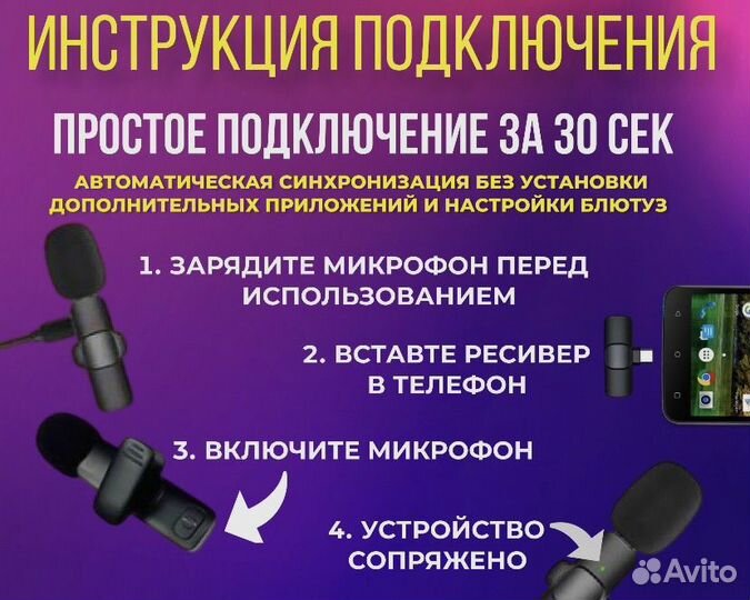 Микрофон беспроводной петличный