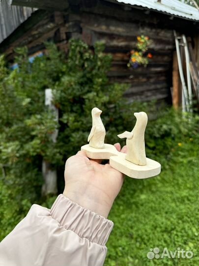 Поделка из дерева. Деревянные пингвины