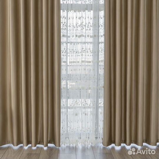 Шторы сатен Адора Английское золото