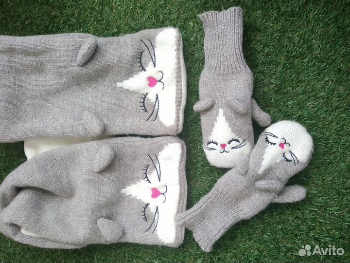 Комплект шарф и варежки