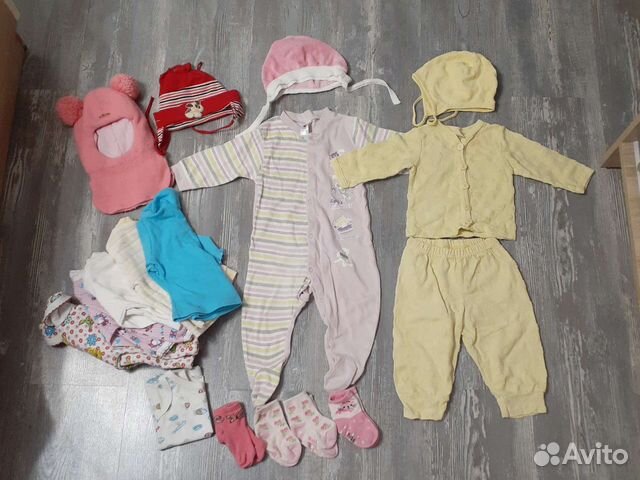 Вещи пакетом на девочку от 3 до 9 месяцев (68-74)