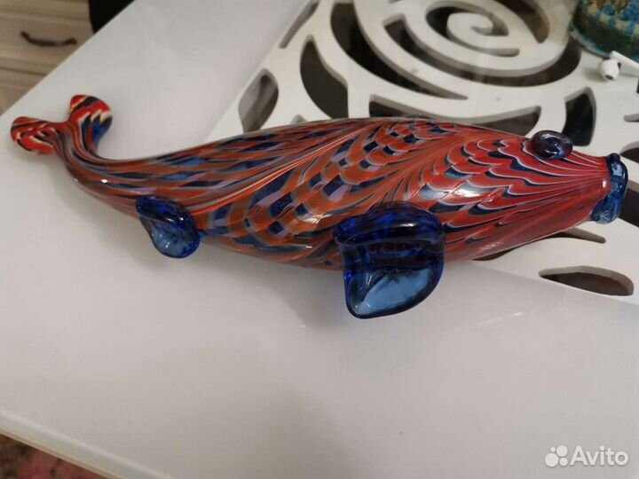 Статуэтка рыба из стекла СССР