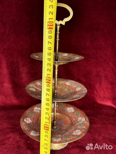 Этажерка фруктовница конфетница латунь индия СССР