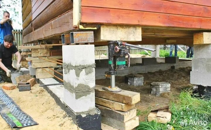 Замена венцов, лаг Подъем и перенос домов Ремонт