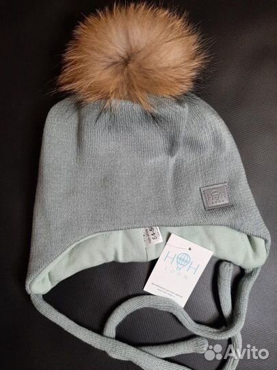 Новая детская шапка HohLoon 54-58 ог мех