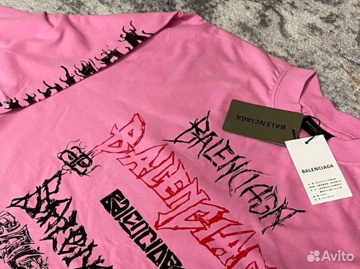 Лонгслив balenciaga diy metal розовый