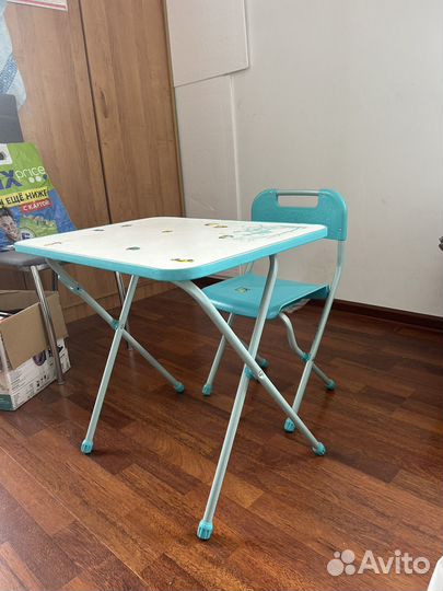 Складной детский столик со стулом