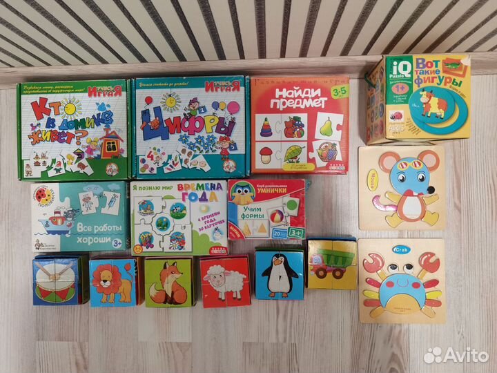 Развивающие игры, пазлы, кубики, карточки