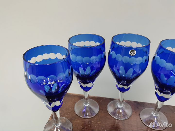Бокалы для вина СССР стекло хрусталь 5 штук