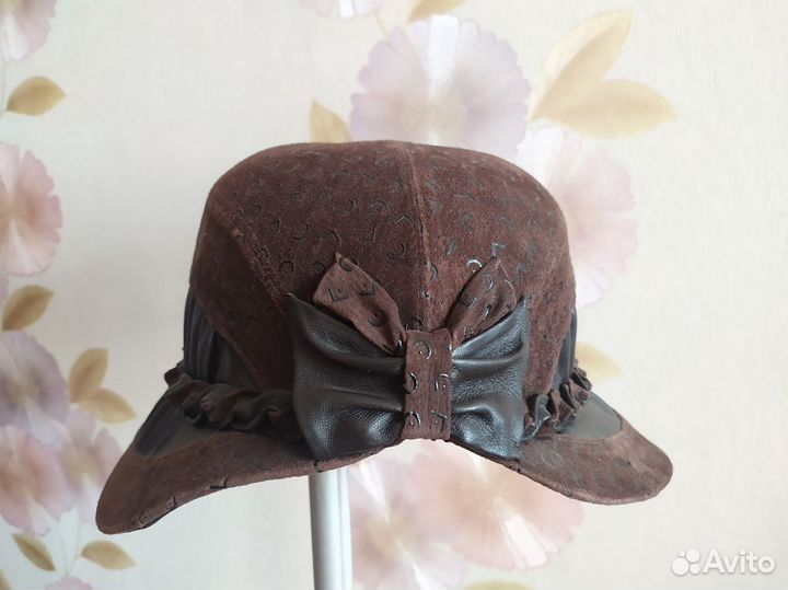 Шляпа кожаная