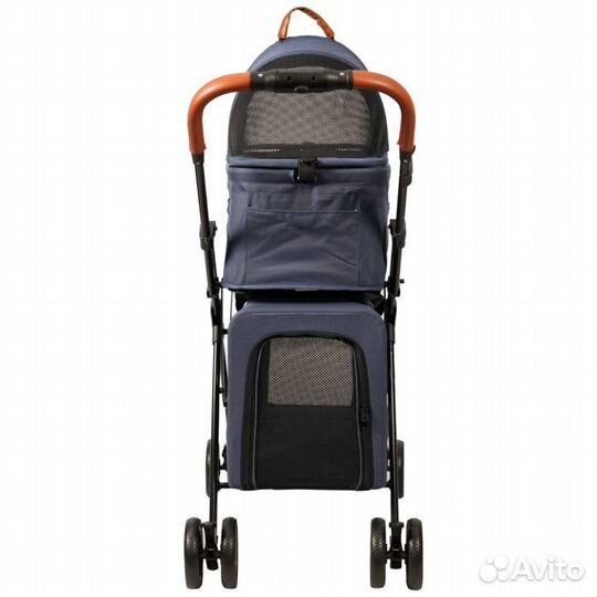 Двойная коляска для животных до 10 кг, голубая
