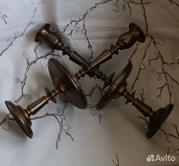 Старинный пара редкий бронзовый подсвечник
