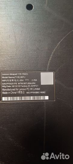 Ноутбук lenovo ideapad 110 15acl